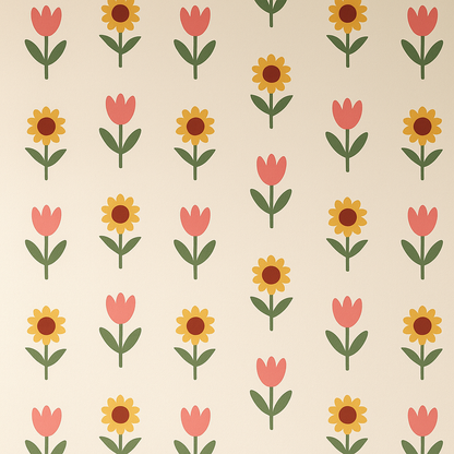 DIY High Quality Tulip & Sunflower Wall Stickers ( imported )