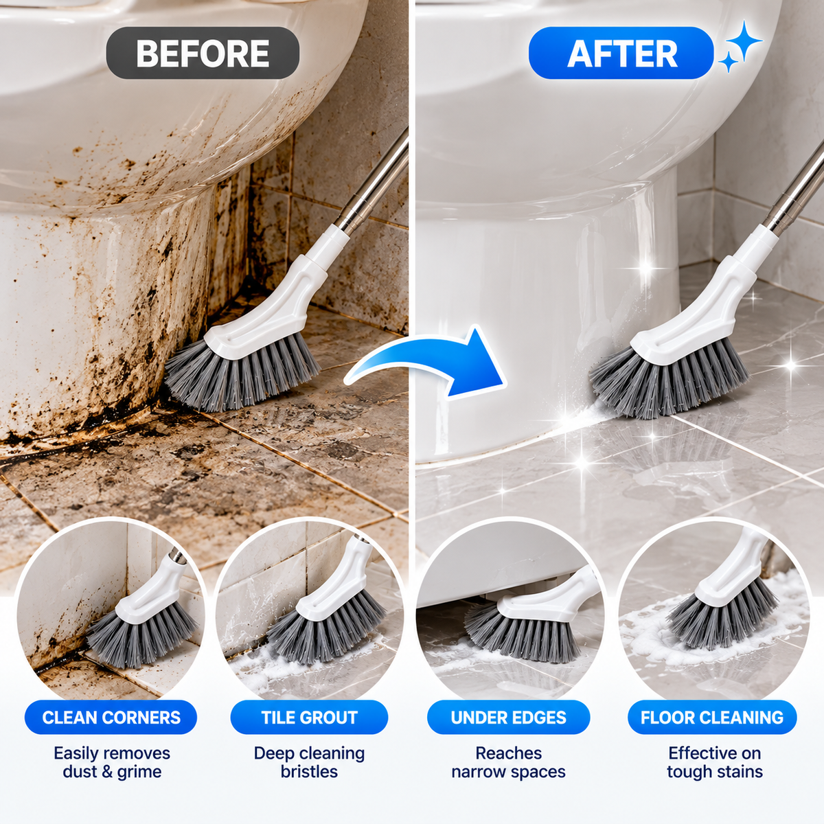 🥇 DeepClean Pro™ Adjustable Cleaning Brush – Reach Every Corner