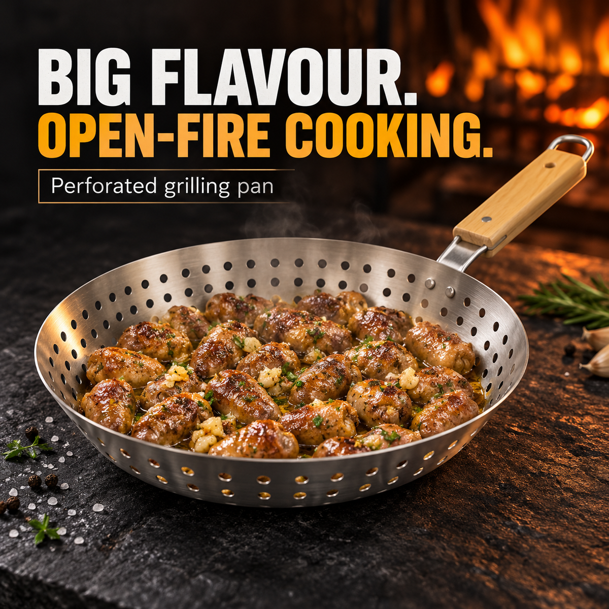 perforated grilling pan