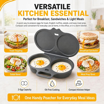 🍳 EasyCook™ Double Egg Poacher – Restaurant Style Eggs At Home