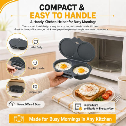 🍳 EasyCook™ Double Egg Poacher – Restaurant Style Eggs At Home