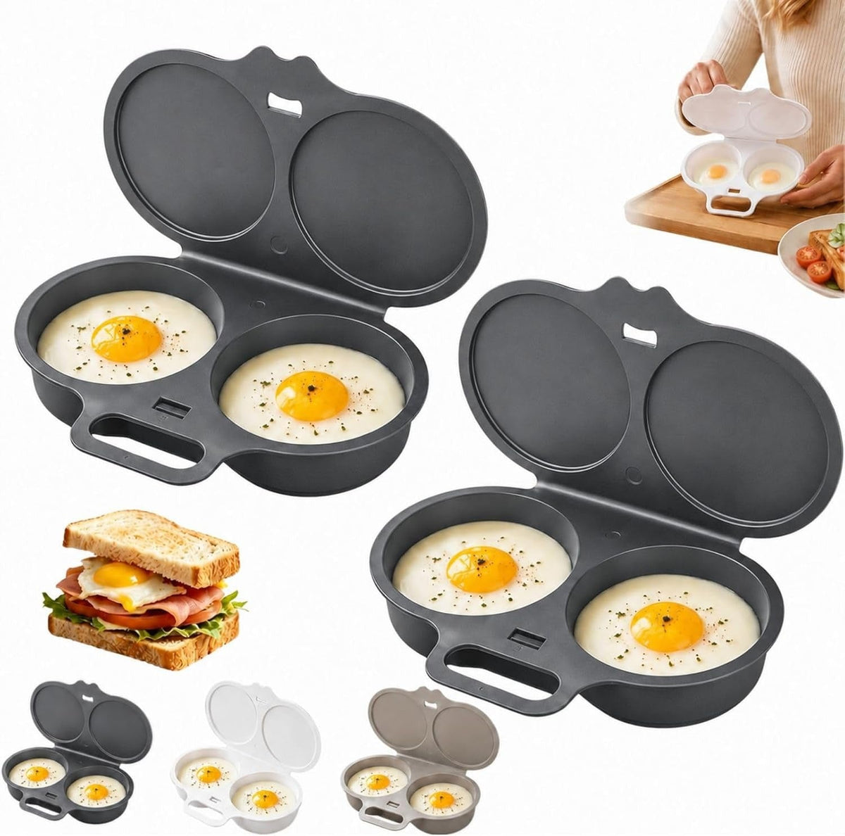 🍳 EasyCook™ Double Egg Poacher – Restaurant Style Eggs At Home