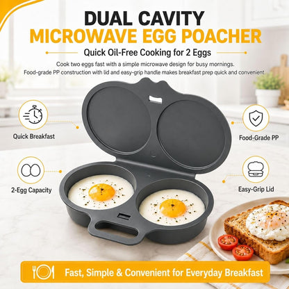 🍳 EasyCook™ Double Egg Poacher – Restaurant Style Eggs At Home