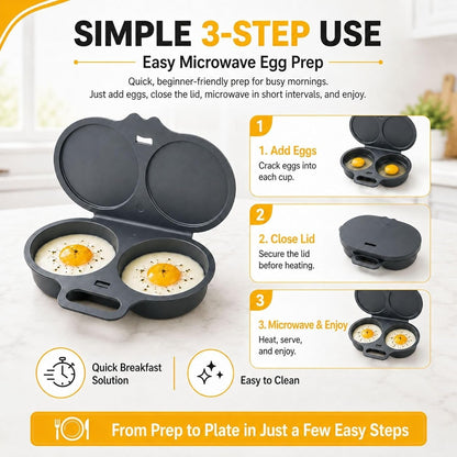 🍳 EasyCook™ Double Egg Poacher – Restaurant Style Eggs At Home