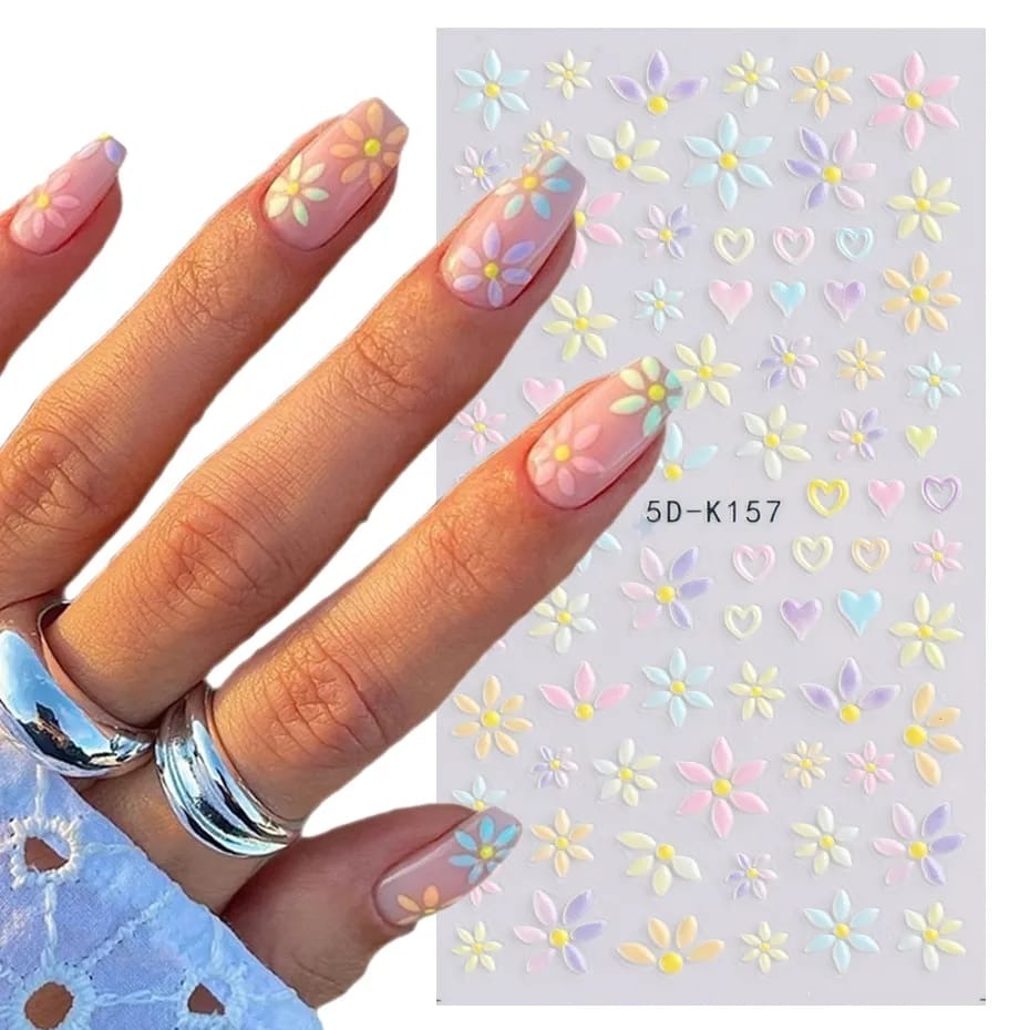Re- Useable Floral Nail Stickers