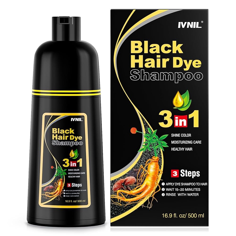 3 In 1 Instant Dye Shampoo For Women/Men Hair Color For Grey Coverage